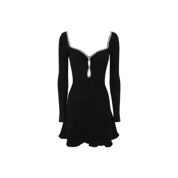 Self portrait Long Sleeved Dresses Women's Black