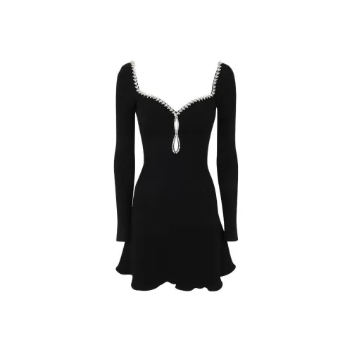 Self portrait Long Sleeved Dresses Women's Black