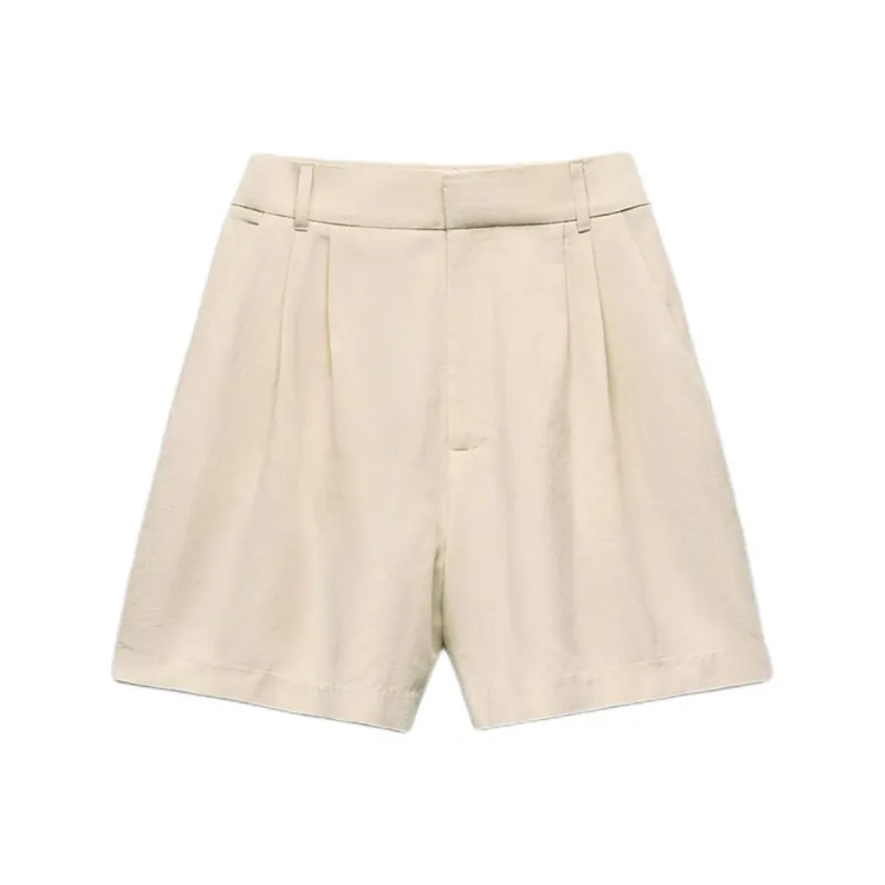 ZARA Trf Casual Shorts Women's Beige-0