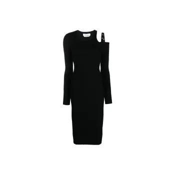 Blumarine Eyelet Detailed Ribbed Dress