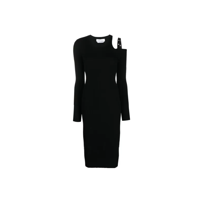 Blumarine Eyelet Detailed Ribbed Dress-0