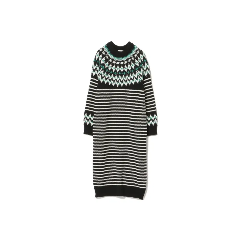 Beams Long Sleeved Dress Women's Black-0