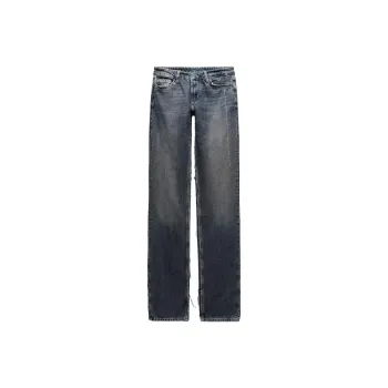 ZARA Leather Capsule Series Jeans Women's Blue