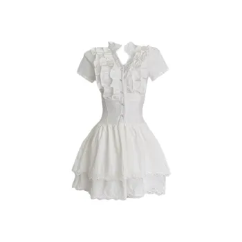 SECFLY OFFICIAL Short Sleeved Dress Women's White