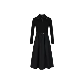 JZ. ANNAKRO Long Sleeved Dresses Women's Plain Black