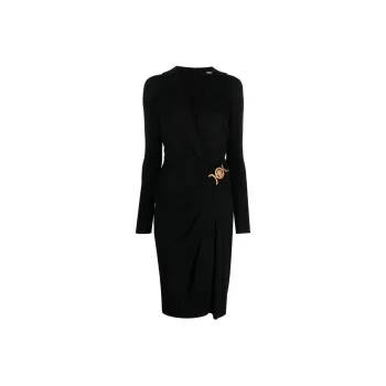 VERSACE Medusa '95 V Neck Midi Wrapped Dress