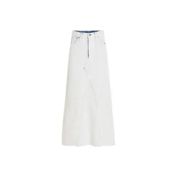 Maison Margiela Denim Long Skirt Women's White