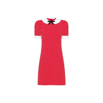 MIU MIU Short Sleeved Dresses Women's Red