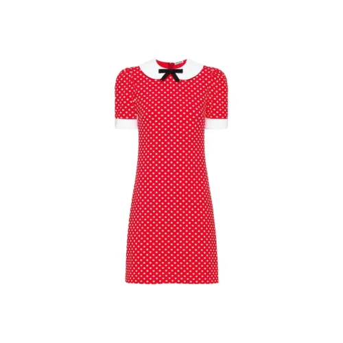 MIU MIU Short Sleeved Dresses Women's Red