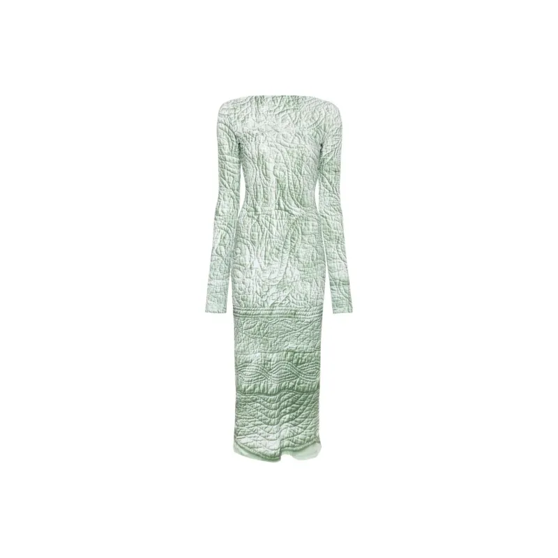 MM6 Maison Margiela Iguana Slash Neck Midi Dress-0