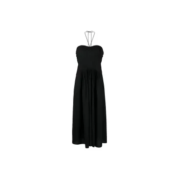 VINCE Halterneck Pleated Dress