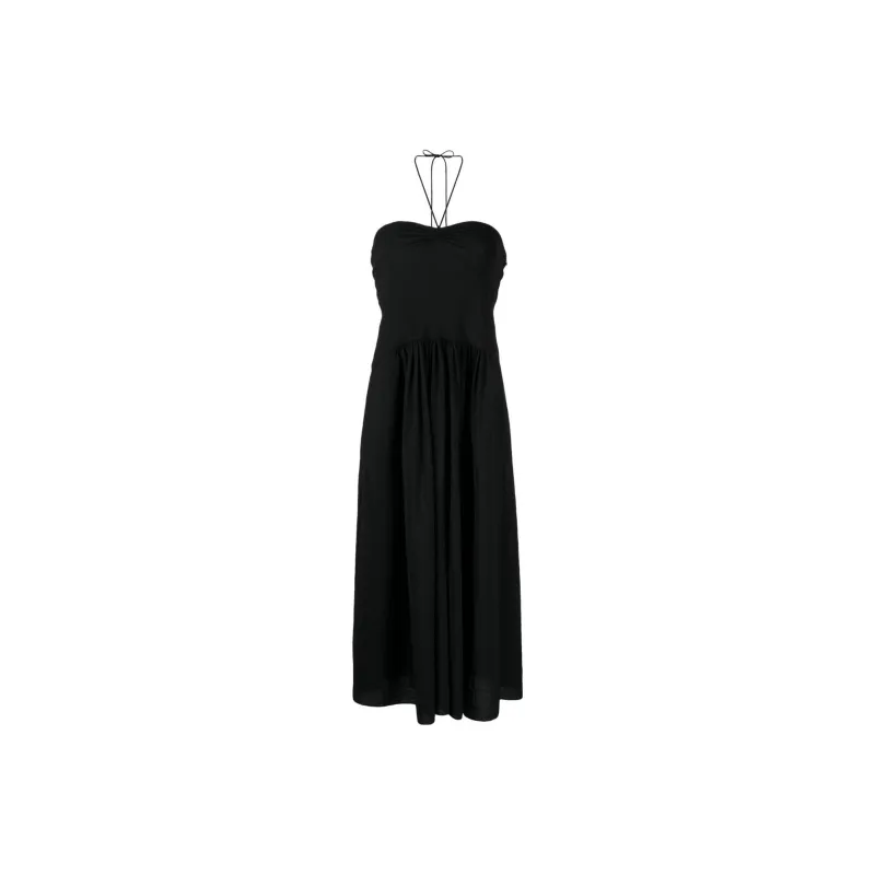 VINCE Halterneck Pleated Dress-0