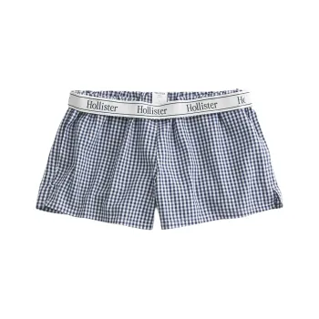Hollister Casual Shorts Women's Marine Blue Plaid