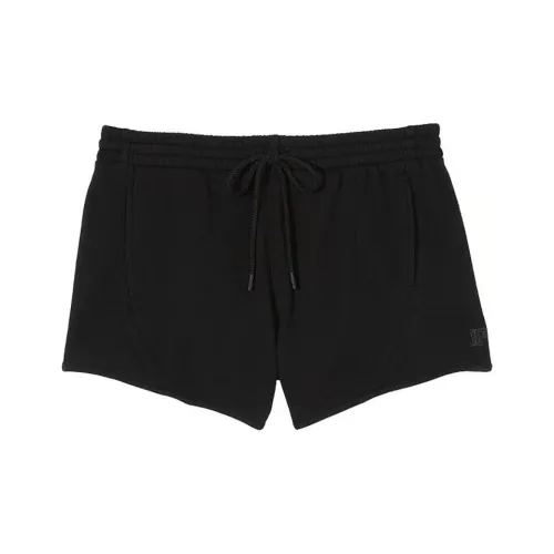 Victoria's Secret PINK IVY FLEECE CURVED HEM SHORTS /PB Casual Shorts Women's Pure Black