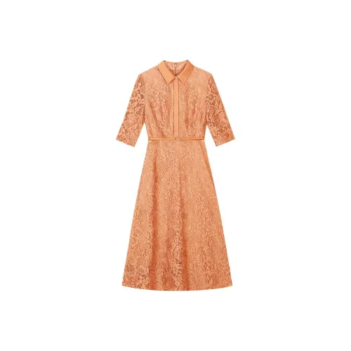 BBLLUUEE Short Sleeved Dress Women's Rimu Orange