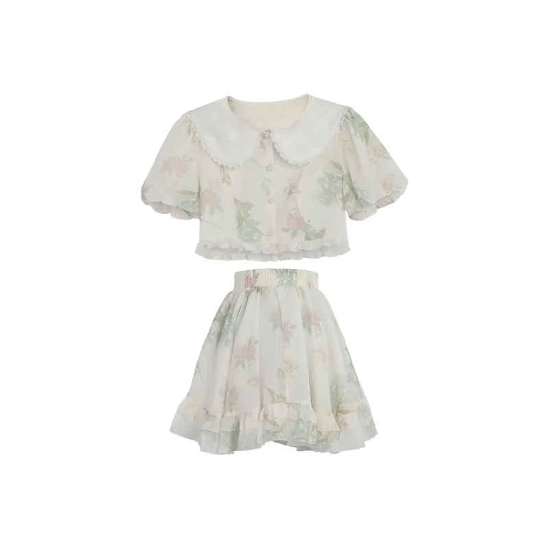 SNBL Two Piece Skirt Sets Women's Clothing Sets Top+Skirt-0