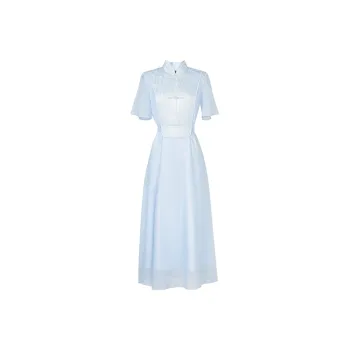 Duffy Fashion Short Sleeved Dresses Women's Blue