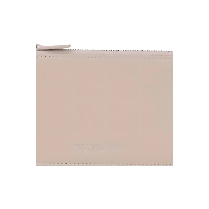 Balenciaga Sheepskin Card Holder Coin Purse Women's Light Beige-3