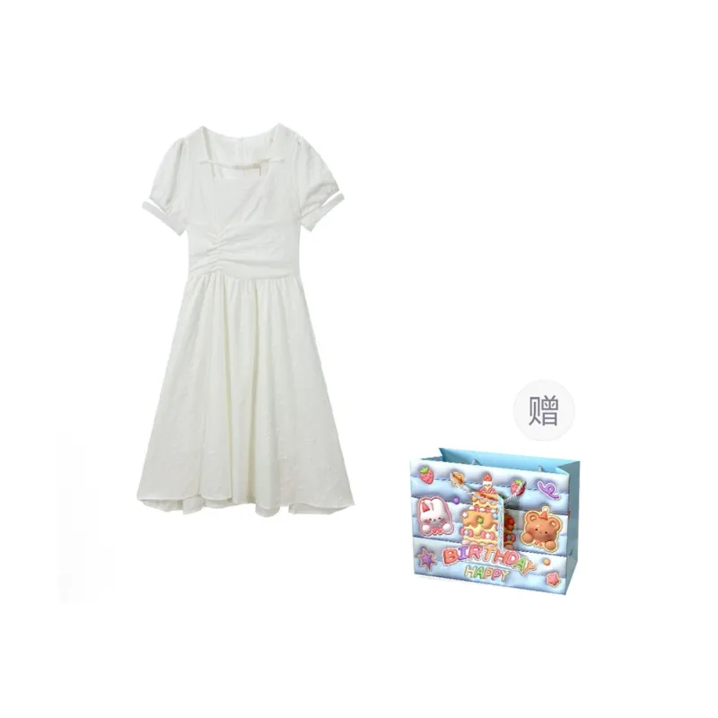 TWOPLUMGIRLS Short Sleeved Dress Women's White-0