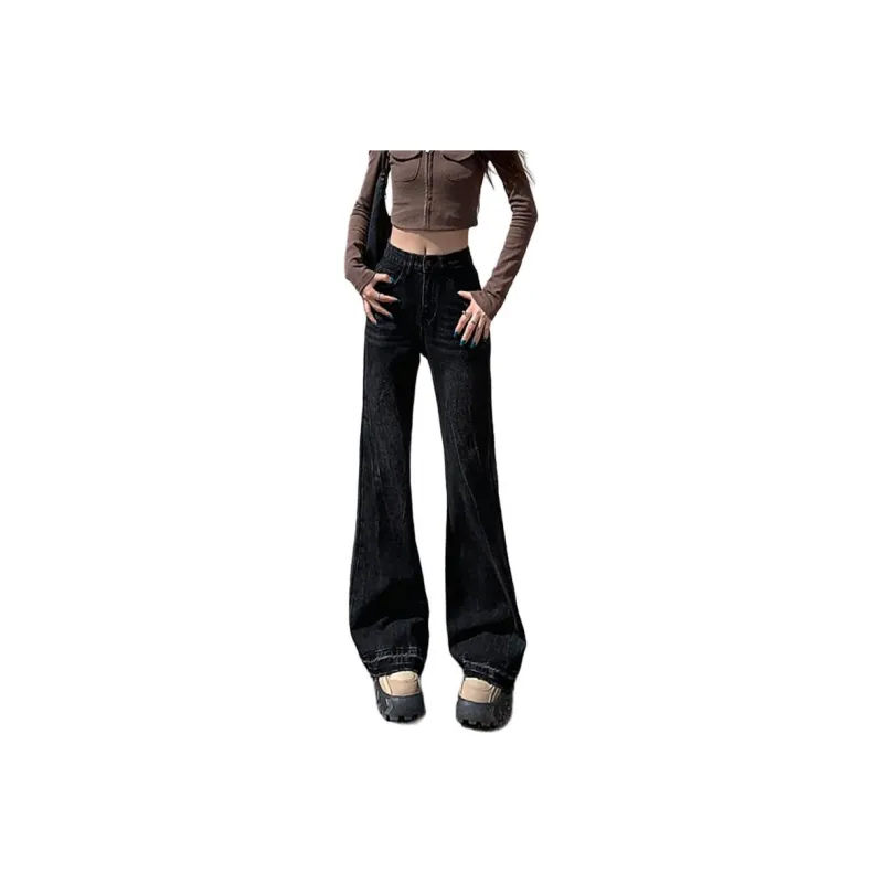 YINLEI Jeans Women's Black Gray-2