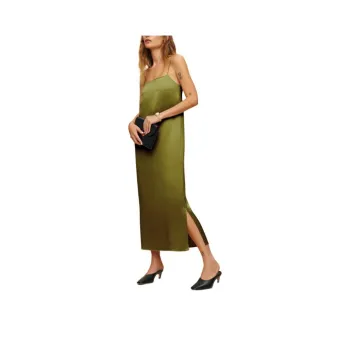 REFORMATION Yoshe Dress Slip Dresses Women's Dark Green
