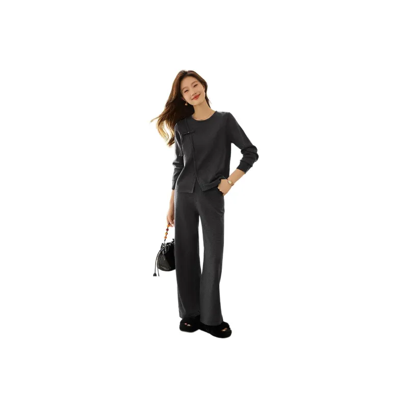 Mo Han Yi Mei Casual Suit Women's Dark Gray-0