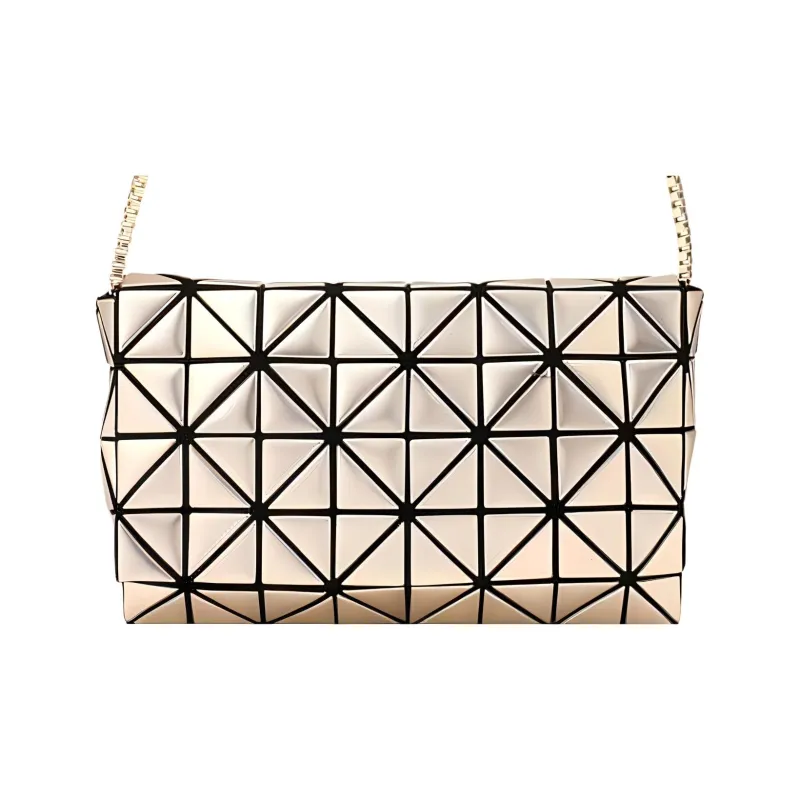 ISSEY MIYAKE Platinum PU Shoulder Bag, Crossbody Bag Women's Rose Gold-0