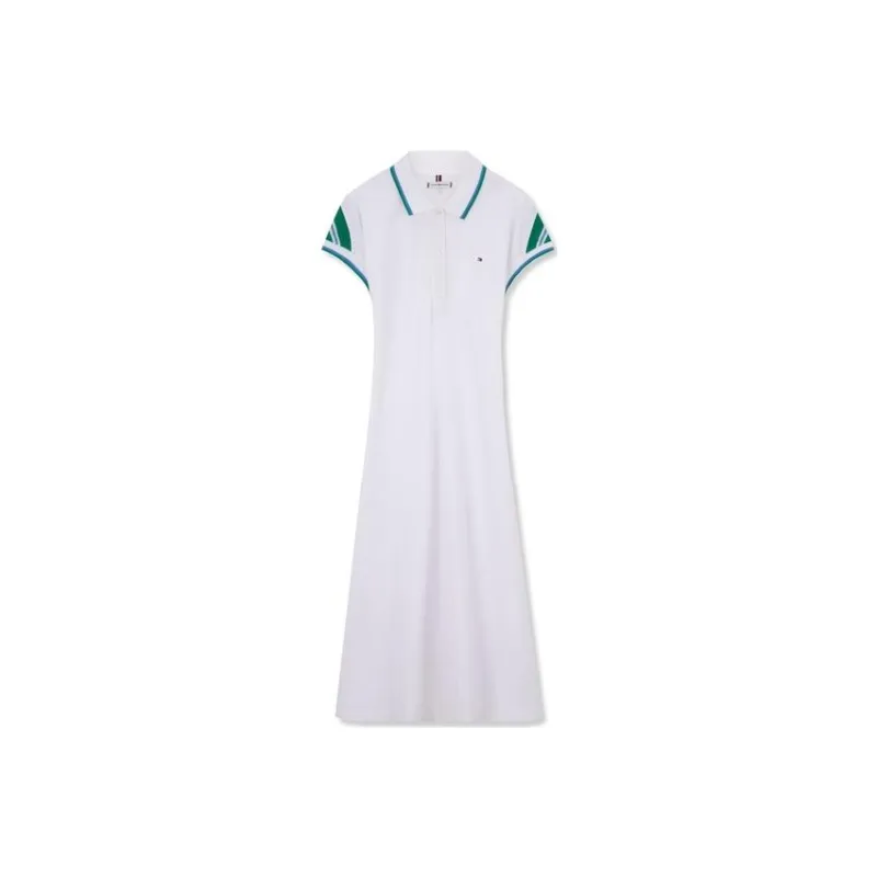 Tommy Hilfiger Short Sleeved Dress Women's White-0