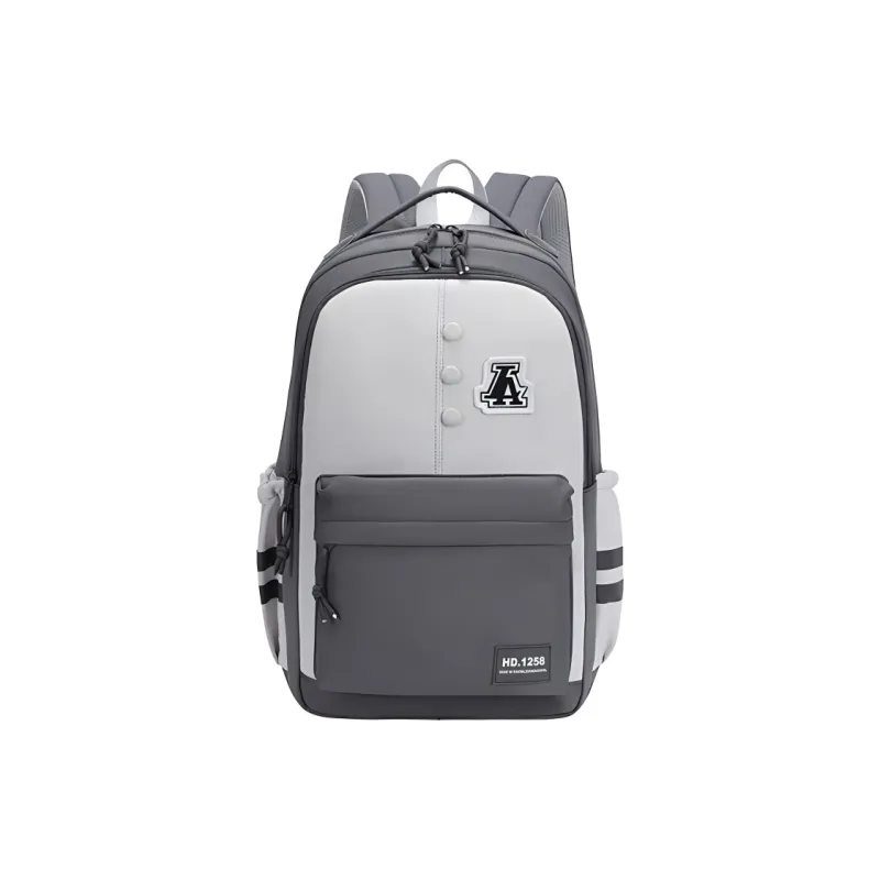 Yalu Nylon Fabric Backpack Regular Unisex Gray/Black/Orange Red/Purple/Khaki/Coffee-0