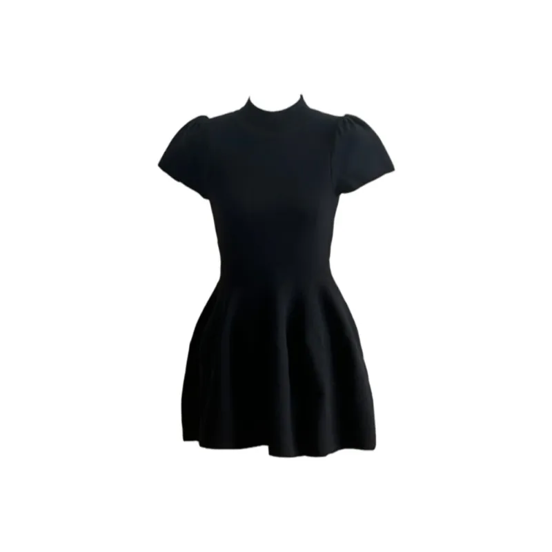 YGPRW Short Sleeved Dress Women's Black-0