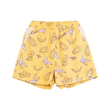 B.Duck Casual Shorts Women's Yellow All Over Print