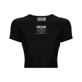 VERSACE JEANS Logo print Cropped T shirt