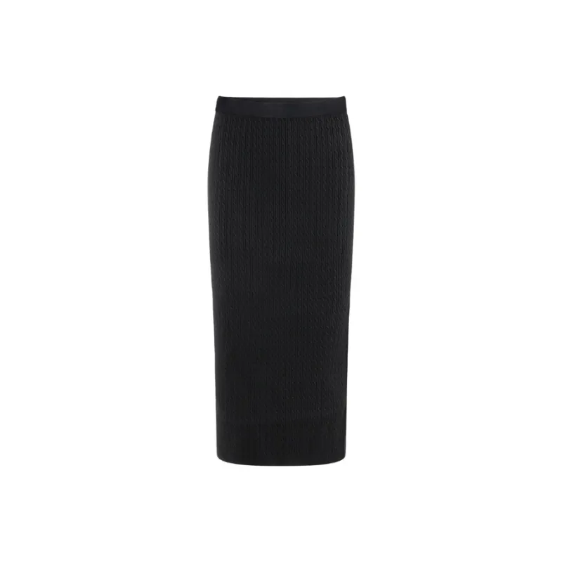 MaxMara Studio Knit Long Skirt Women's Black-0