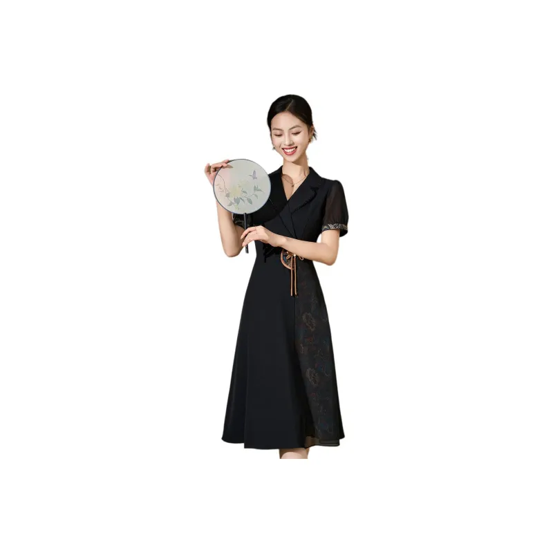 Mylan Short Sleeved Dress Women's Black-0