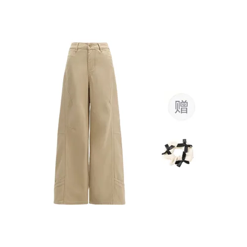 CPAURA Jeans Women's Khaki+Bowknot Hair Tie Comes With