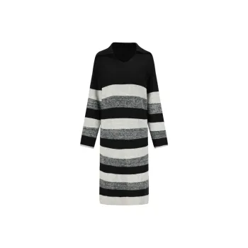 UPNANAWANG Long Sleeved Dresses Women's Black