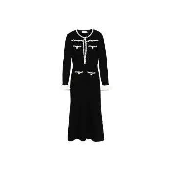Self portrait Embellished Trim Knitted Midi Dress