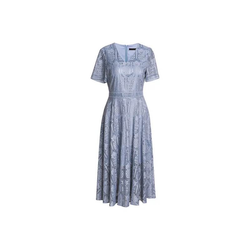 ROEYSHOUSE Short Sleeved Dresses Women's Dusty Blue-0