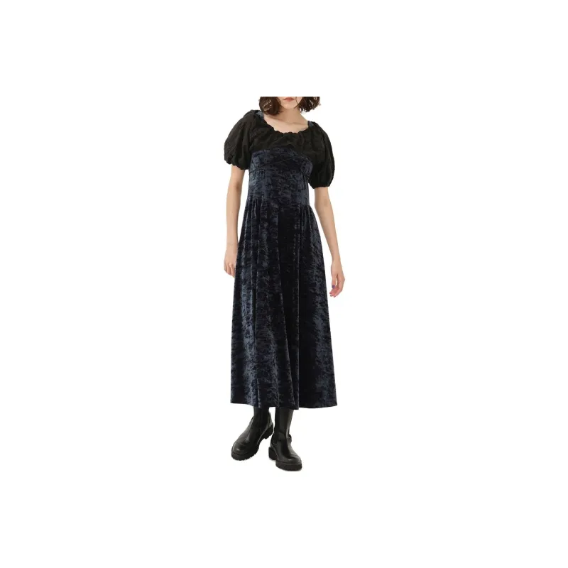 PUBLIC TOKYO Short Sleeved Dresses Women's Marine Blue-0
