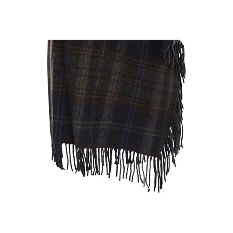 Polo Ralph Lauren Fringe Trim Plaid Wrap Skirt-5