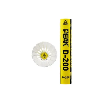 PEAK D200 Goose Feather Shuttlecock 12 Pack Goose Feather Advanced Competition Training Shuttlecocks