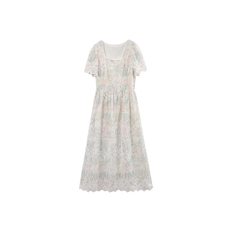 A Paradise For Awakening Short Sleeved Dress Women's Green-0