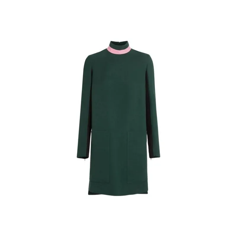 Burberry Long-Sleeved Dresses Women's Green-0