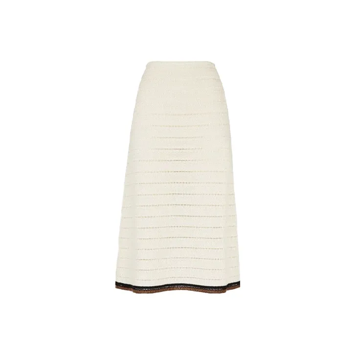 FENDI SS21 Casual Long Skirt Women's White-0