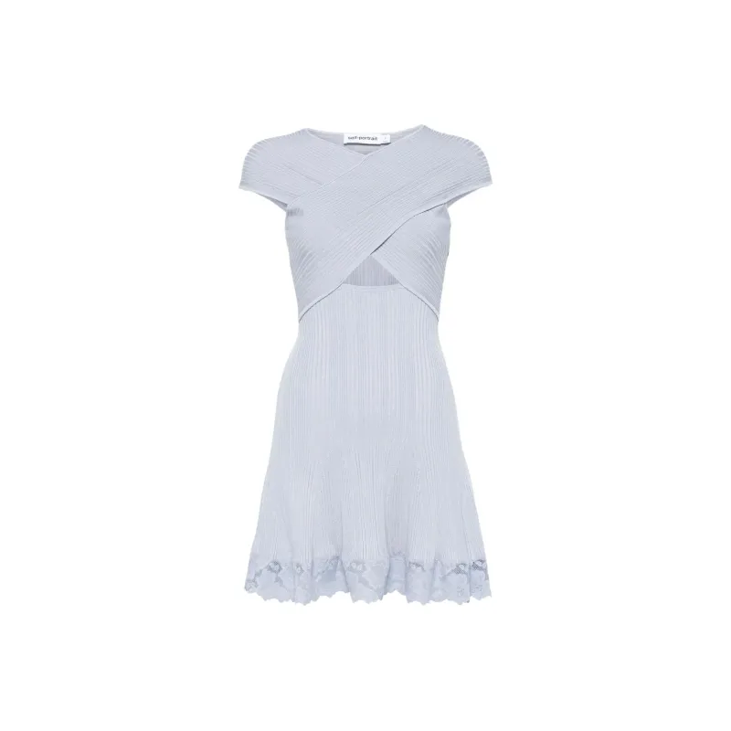 Self portrait Lace hem Mini Dress-0