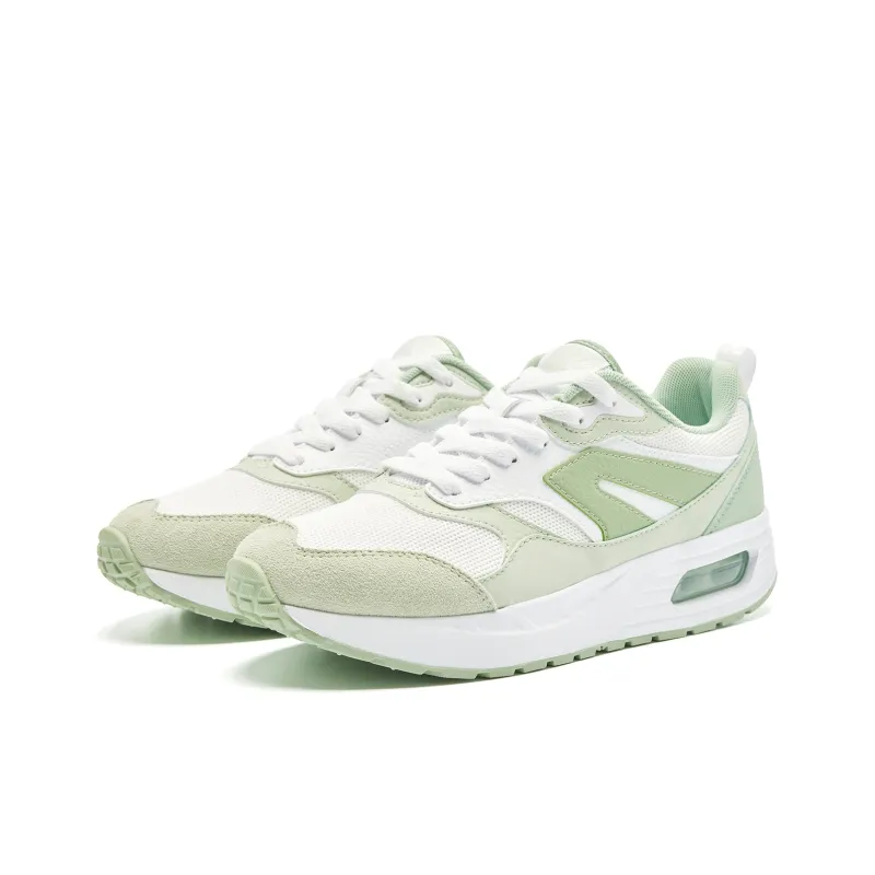 QIAODAN Abrasion Resistant Lightweight Height Increasing Low Top Casual Shoes Women's Jordan White Celadon-2