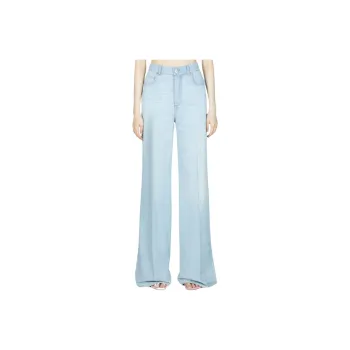 Bottega Veneta Logo Patch Wide Leg Jeans