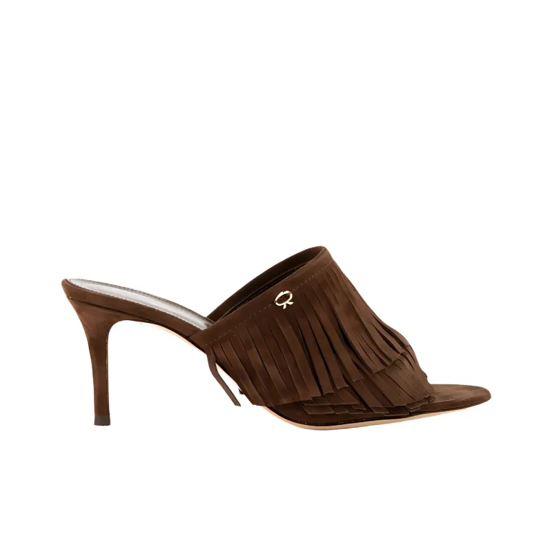 GIANVITO ROSSI Quiet Slide Slippers Women's Dark Brown-1