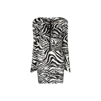 Just Cavalli Zebra Printed Long Sleeved Dress