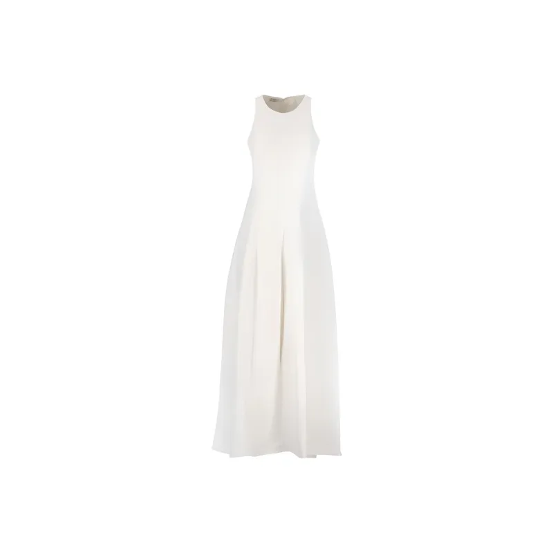 Brunello Cucinelli Pleated Sleeveless Maxi Dress-0